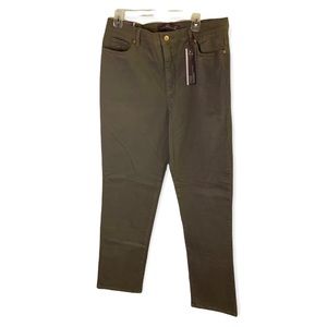 Gloria Vanderbilt Amanda Jean Classic Tapered Brown Stretch Size 14 NWT